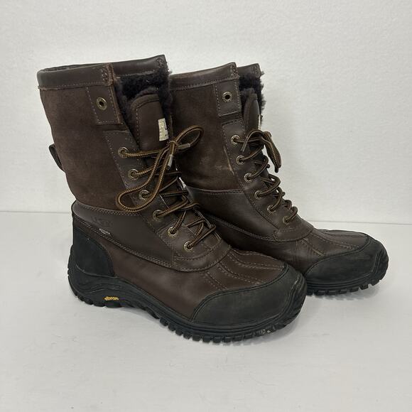 UGG Australia Adirondack Brown Leather Winter Snow Boots 5446 Womens 7 EU 38 - Picture 1 of 9
